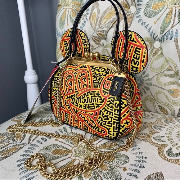 New Coach Disney Mickey Keith Haring Kisslock Bag - Picture 2 of 7